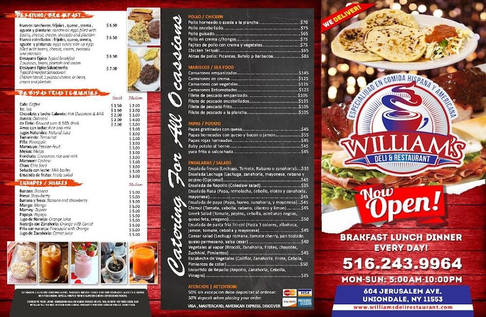 WILLIAMS DELI & RESTAURANT CORP Menu image 2